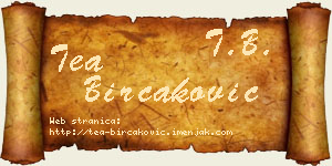 Tea Birčaković vizit kartica